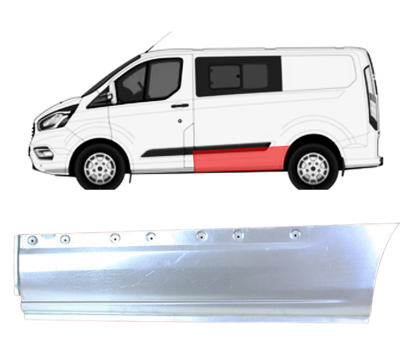 JAU GREITAI! Ford Transit Custom (12-) Šono skarda (kairė), 