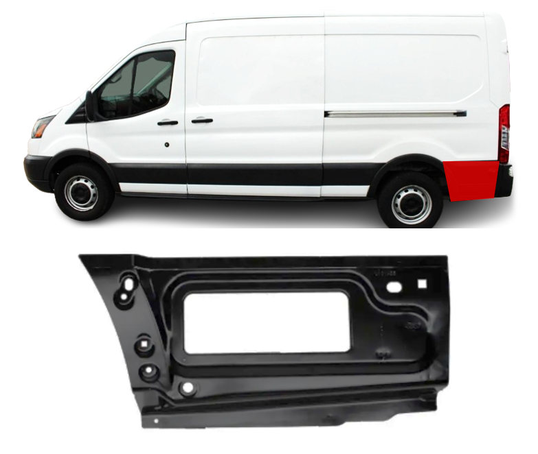 JAU GREITAI! Ford Transit (14-) Skarda už galinio rato (kairė), BK3Z6110129B (FORD), BK31-V101K05-AA (FORD), 1815810 (FORD)