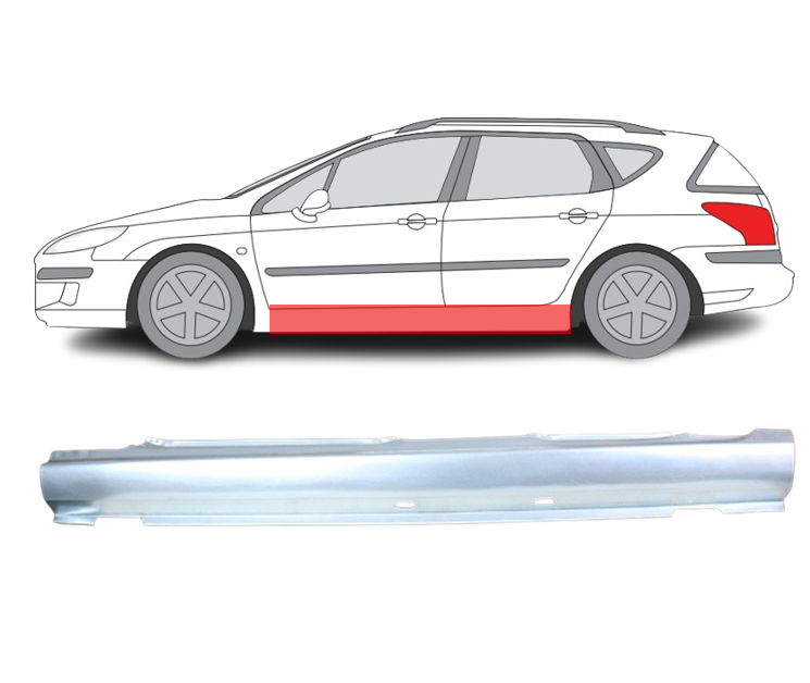 JAU GREITAI! Peugeot 407 (04-) Slenkstis (4 durų, kairė), 7010L4, 7009 G2