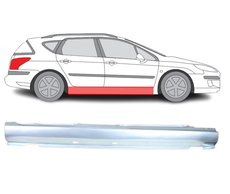 JAU GREITAI! Peugeot 407 (04-) Slenkstis (4 durų, dešinė), 7010L4, 7009 G2