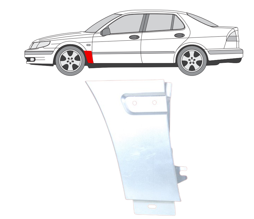 JAU GREITAI! Saab 9-5 (97-) Priekinio sparno apačia (kairė), 