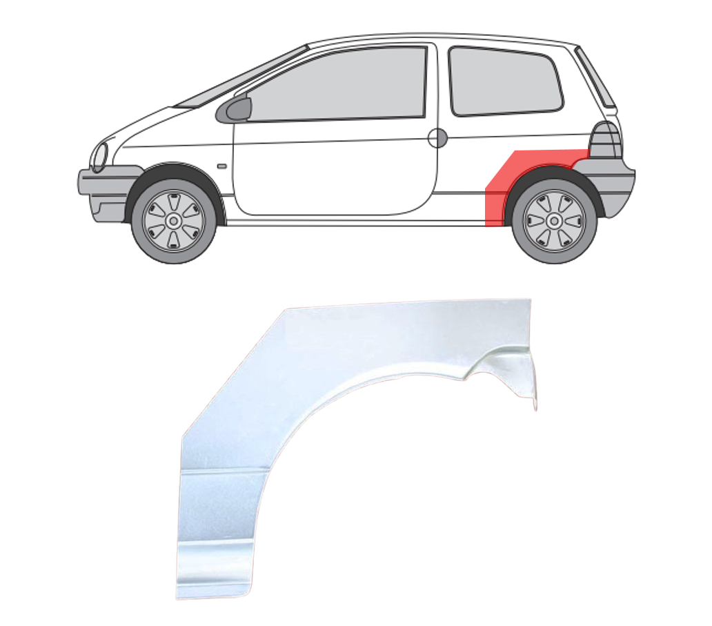 Renault Twingo (93-) Galinė arka (3 durų, kairė), 43 42 145, 600383-3, 673031, 5901532165388, Renault Twingo galinė arka