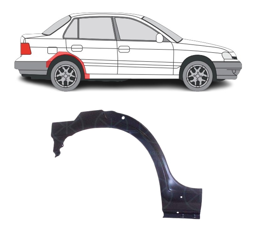 Hyundai Pony (89-) Galinė arka (4D, dešinė), 