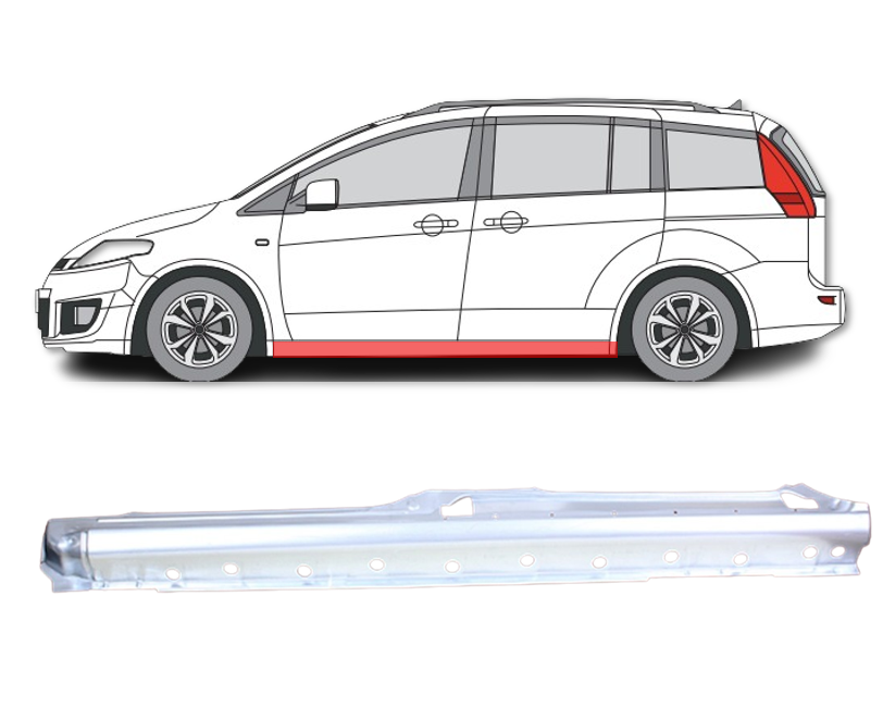 Mazda 5 (05-) Slenkstis (kairė), slenksčiai, Mazda 5 slenkstis, 455041-1, 5903107062023, slenksčiai