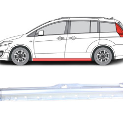 Mazda 5 (05-) Door sill (L), slenksčiai, Mazda 5 slenkstis, 455041-1, 5903107062023, slenksčiai