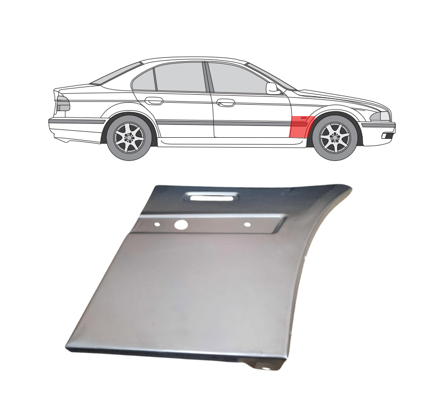 BMW 5 (96-) Priekinio sparno apačia (dešinė), BMW 5 E39 (1996- 2004) Priekinio sparno apačia, 201602-7