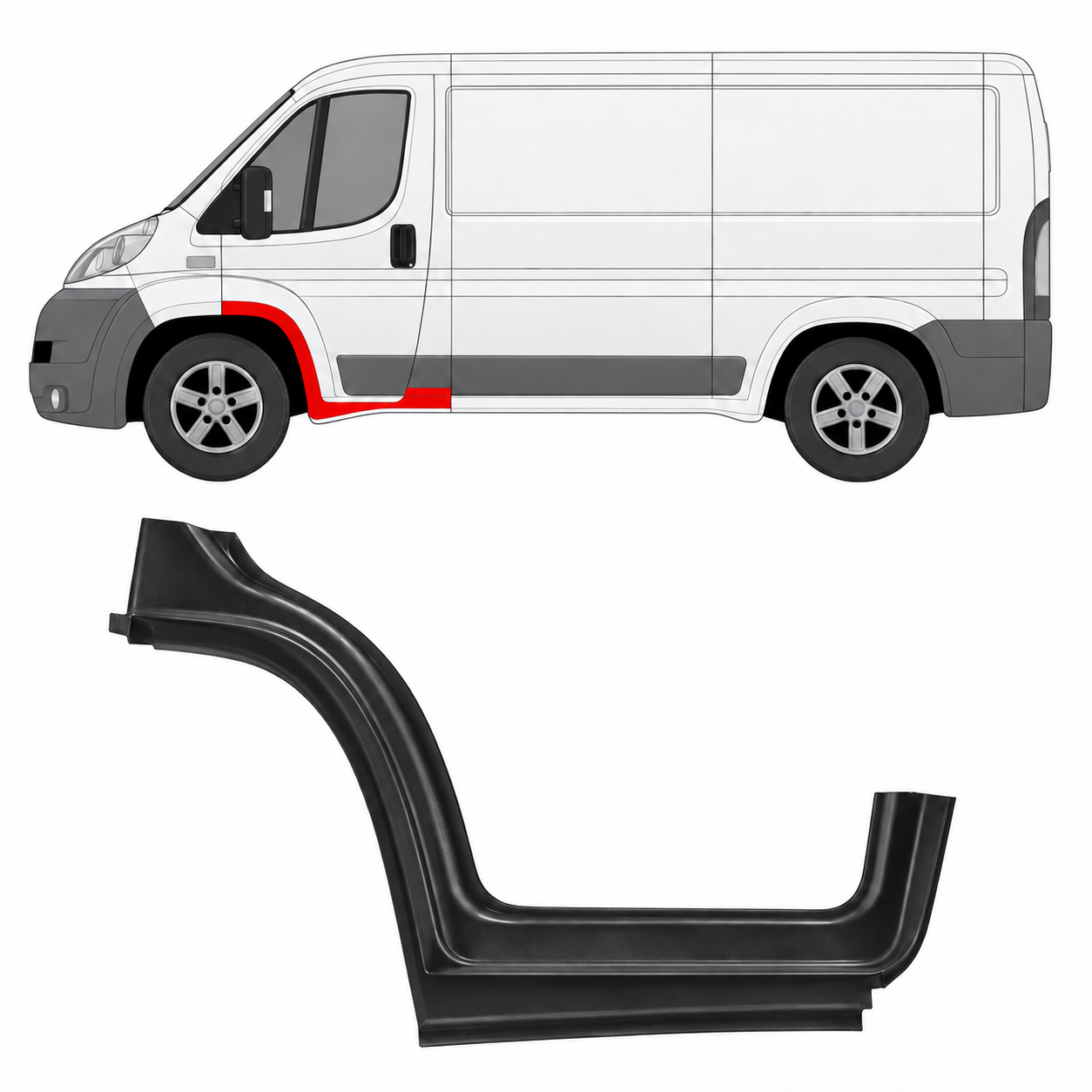 Ducato/Jumper/Boxer (06-) Slenkstis (kairė), Citroen Jumper, Peugeot Boxer, Fiat Ducato slenkstis, 577041-3, 5901532612028, Citroen Jumper, Peugeot Boxer, Fiat Ducato slenkstis, 577041-3, 5901532612028