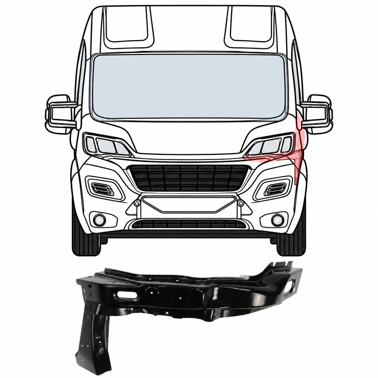 Ducato/Jumper/Boxer (14-) Priekinės panelės sujungimas (kairė), 577004-3, 1656306880, 53474578, 1388251080, 1617418380