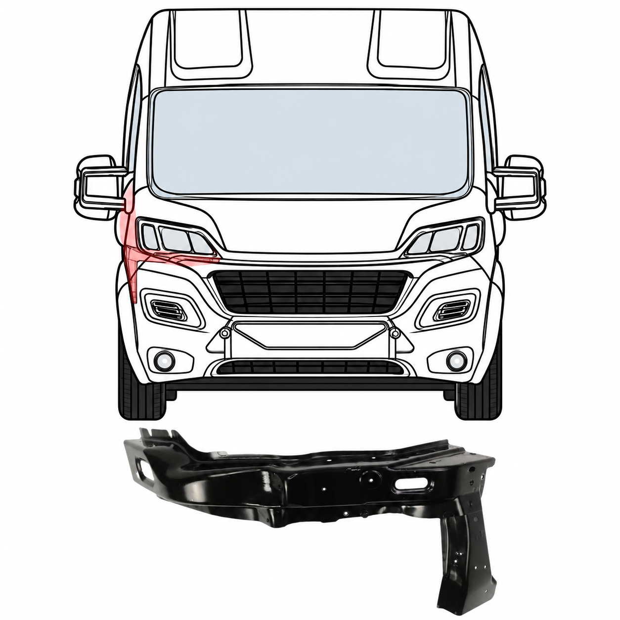 Ducato/Jumper/Boxer (14-) Priekinės panelės sujungimas (dešinė), 1388250080, 1317418280
