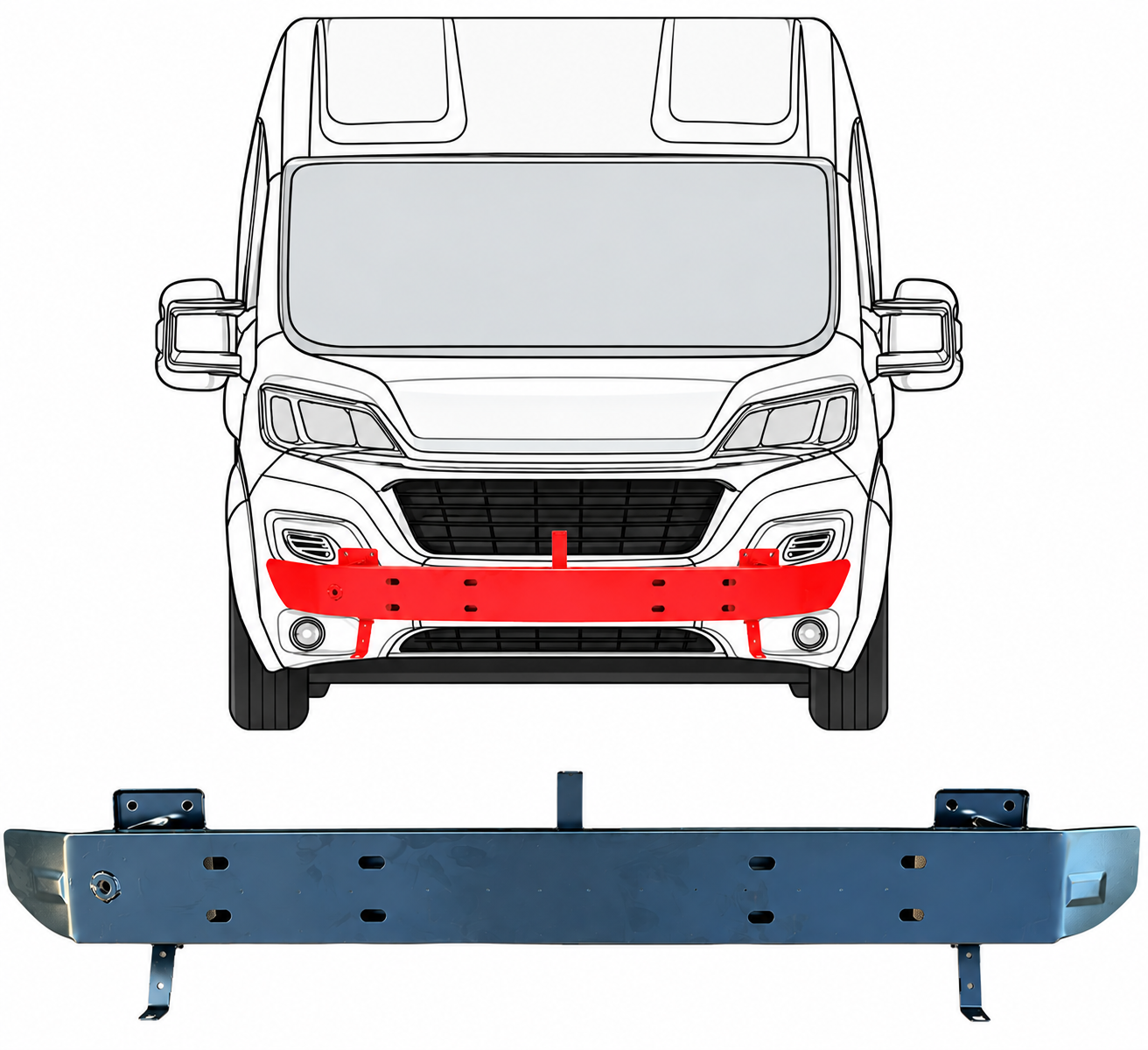 Ducato/Jumper/Boxer (14-) Priekinis pastiprinimas, 1612094280