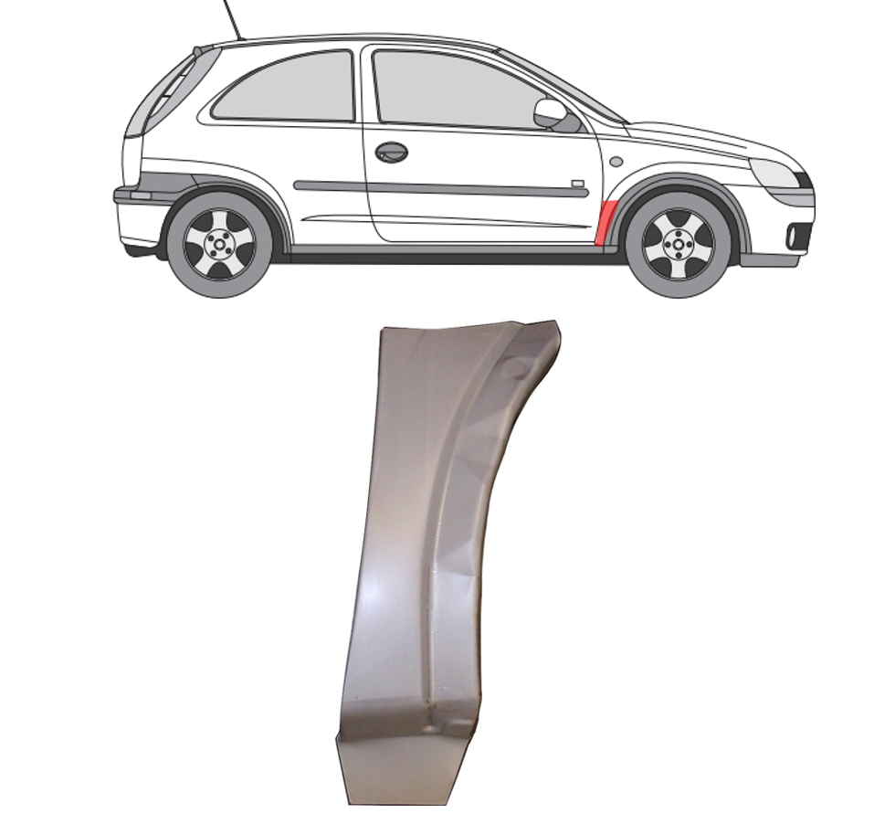 Opel Corsa/Combo (00-) Priek. sparno apačia (dešinė), 