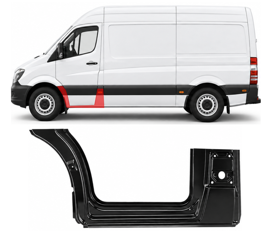 Sprinter/Crafter (06-/13-) Priekinis lankas su slenksčiu (kairė), 9066302400, A9066302400