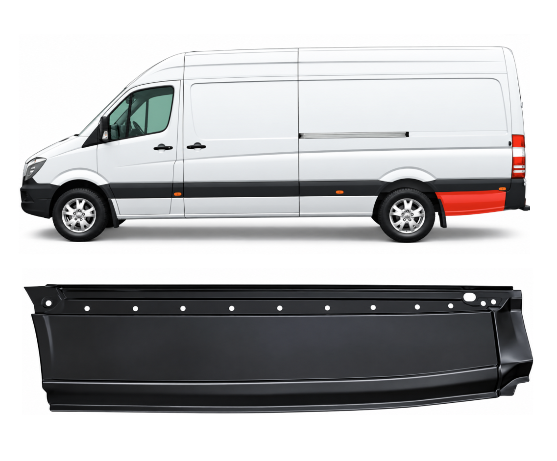 Sprinter/Crafter (06-) Skarda už galinio rato (ilgo, kairė), 2E1 810 393C (VW), 9066376409 (MERCEDES), A 906 637 64 09 (MERCEDES), A9066376409 (MERCEDES)