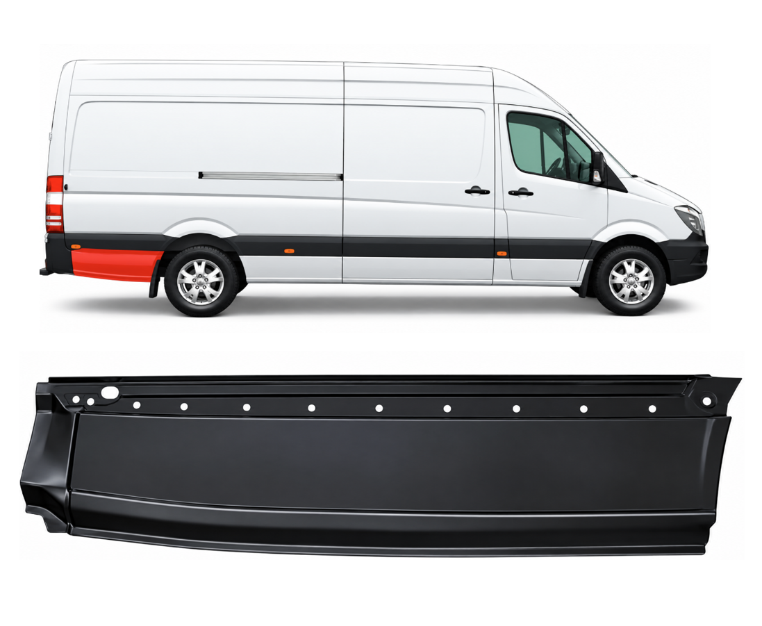 Sprinter/Crafter (06-) Skarda už galinio rato (ilgo, dešinė), 2E1 810 394C (VW), 9066376509 (MERCEDES), A 906 637 65 09 (MERCEDES), A9066376509 (MERCEDES)