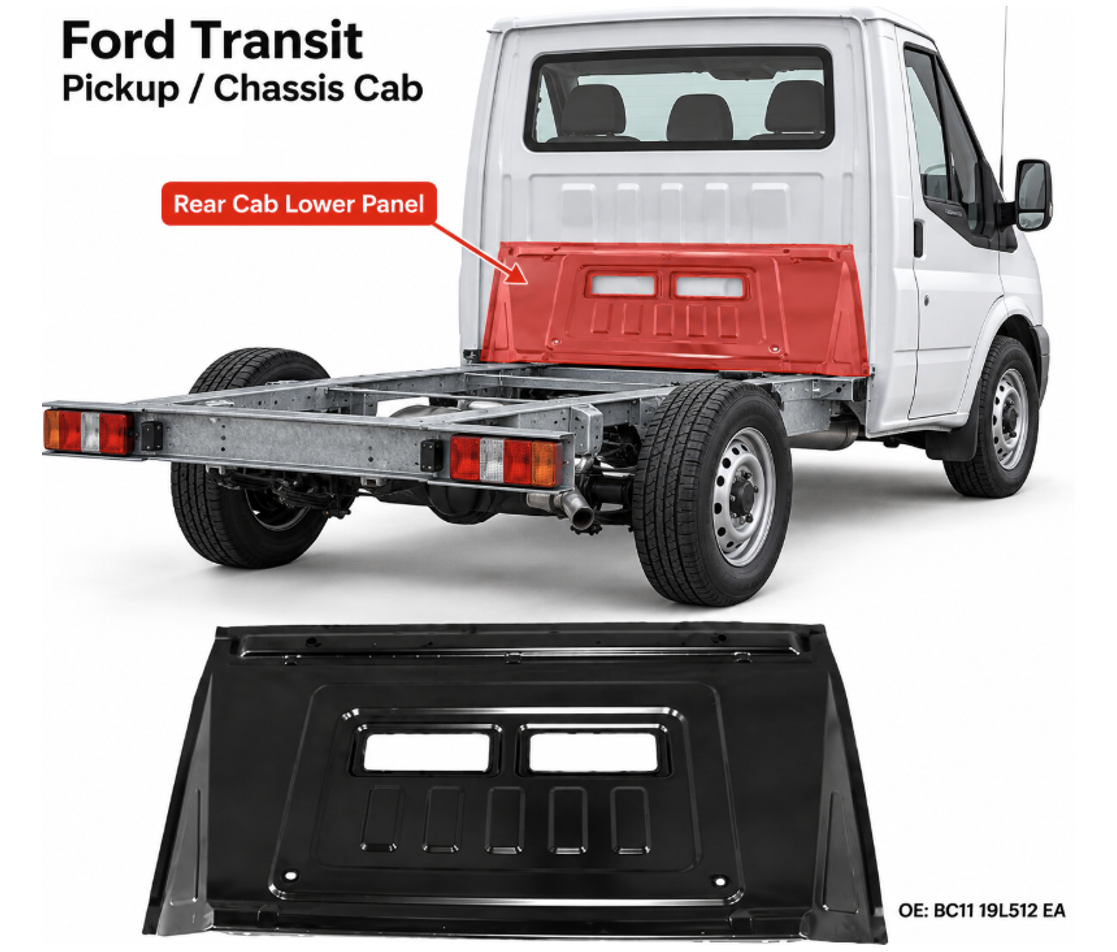 Ford Transit (00-/06-) Atviros kabinos galo apatinė skarda, BC11 19L512 EA