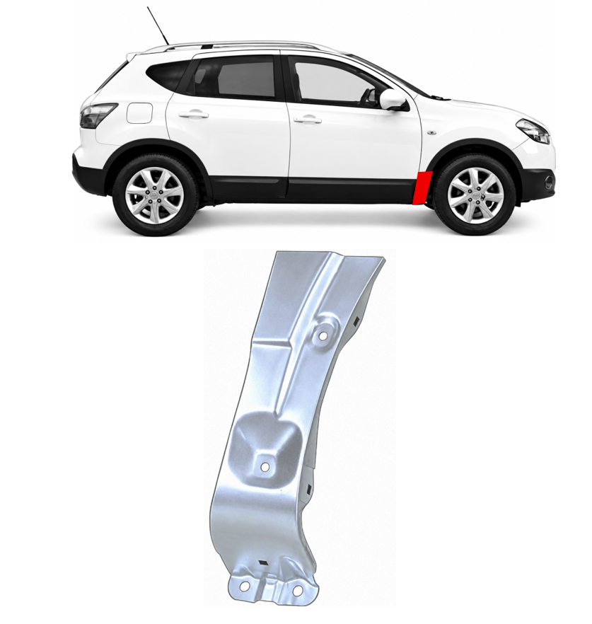 Nissan Qashqai (06-) Priekinio sparno apatinė dalis (dešinė), 
