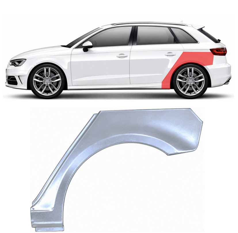 Audi A3 Sportback (12-) Galinė arka (4 durų, kairė), 
