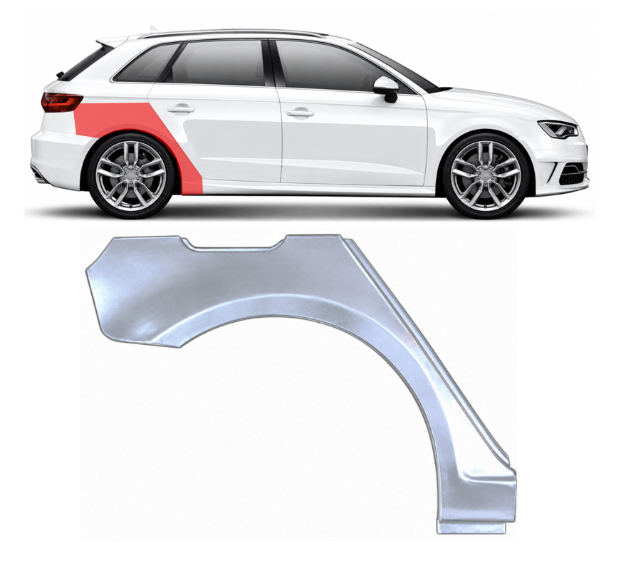 Audi A3 Sportback (12-) Galinė arka (4 durų, dešinė), 