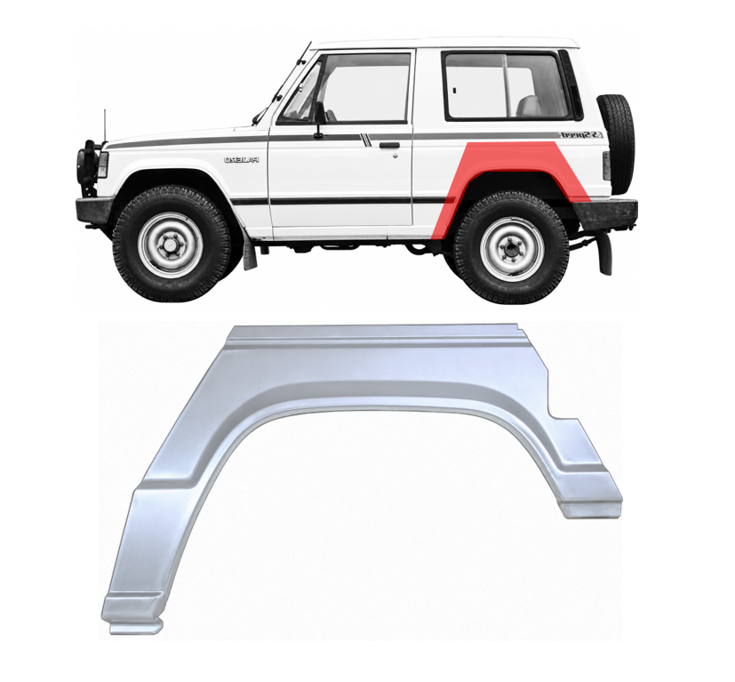 Pajero/Montero (82-) Arka (2D, kairė), Galinės arkos, Mitsubishi Montero galinė arka, Mitsubishi Pajero galinė arka, 527083-3, 882031, 3240145, 5901532133387, Galinės arkos, Mitsubishi Pajero galinė arka