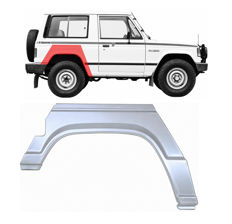 Pajero/Montero (82-) Arka (2D, dešinė), Galinės arkos, Mitsubishi Montero galinė arka, Mitsubishi Pajero galinė arka, 527084-3, 882032, 3240146, 5901532133400, Galinės arkos, Mitsubishi Pajero galinė arka