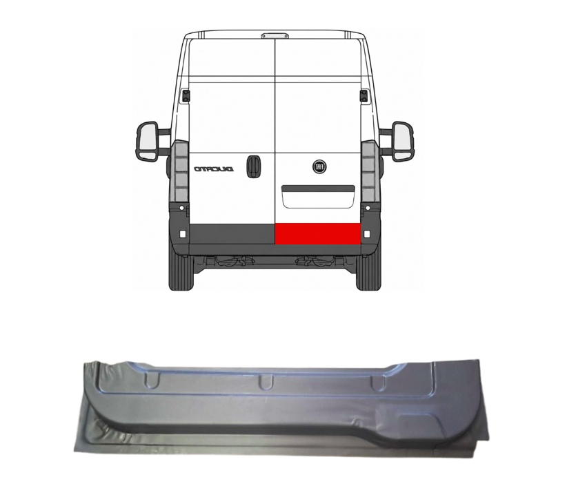 Ducato/Jumper/Boxer (06-/14-) Galinių durų vidinė apačios skarda (dešinė), 