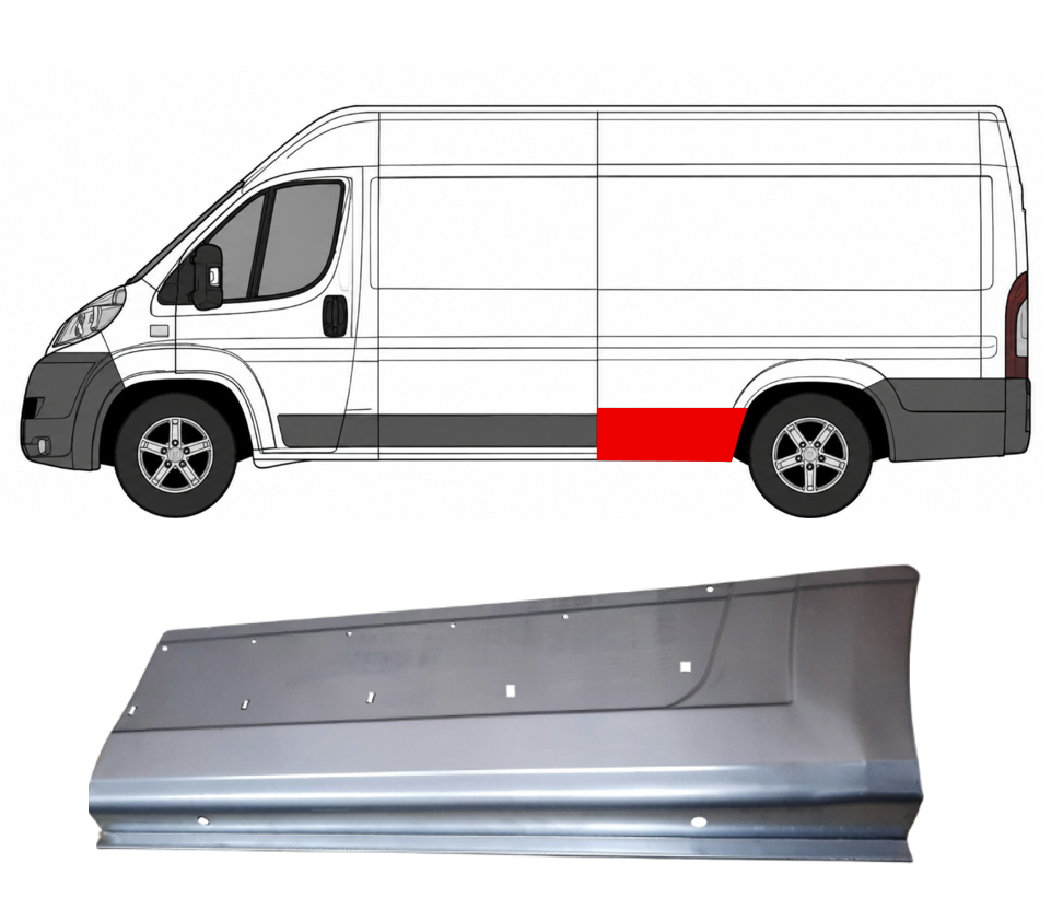 Ducato/Jumper/Boxer (06-/14-) Skarda prieš galinį ratą (ilgo, kairė), kairė), 57708371, Fiat Ducato/Citroen Jumper/Peugeot Boxer 2006- Skarda prieš galinį ratą (ilgo, kairė), 57708371, Fiat Ducato/Citroen Jumper/Peugeot Boxer 2006- Skarda prieš galinį ratą (ilgo