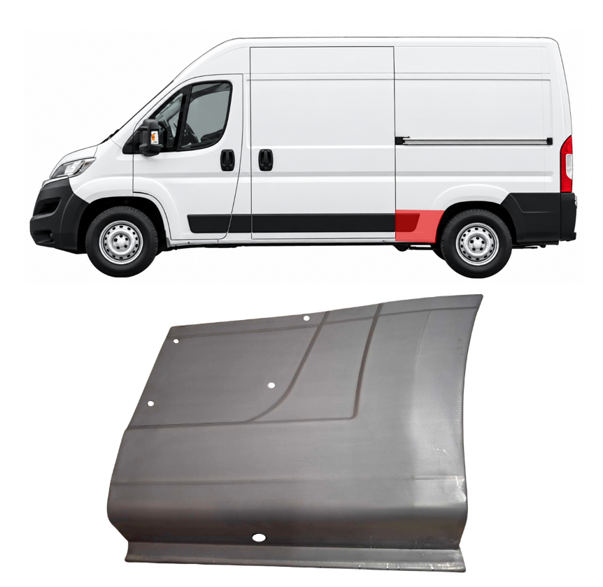 Ducato/Jumper/Boxer (06-/14-) Skarda prieš galinį ratą (vidutinio, kairė), Fiat Ducato 2006 Skarda prieš galinį ratą
