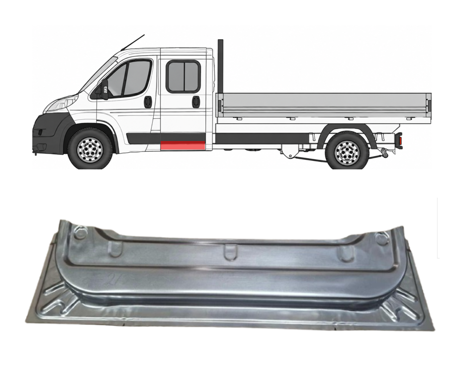 Fiat Ducato (06-/14-) Dvigubos kabinos galinių durų vidinė skarda (kairė=dešinė), 