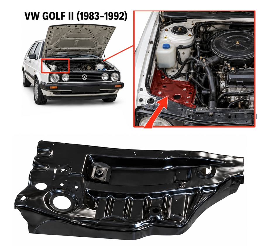 VW Golf 2 (83-) Priekinio sparno vidinė dalis (dešinė), VW Golf 2 (1983- 1992) Priekinio sparno vidinė dalis, 191 803 096 (VW)