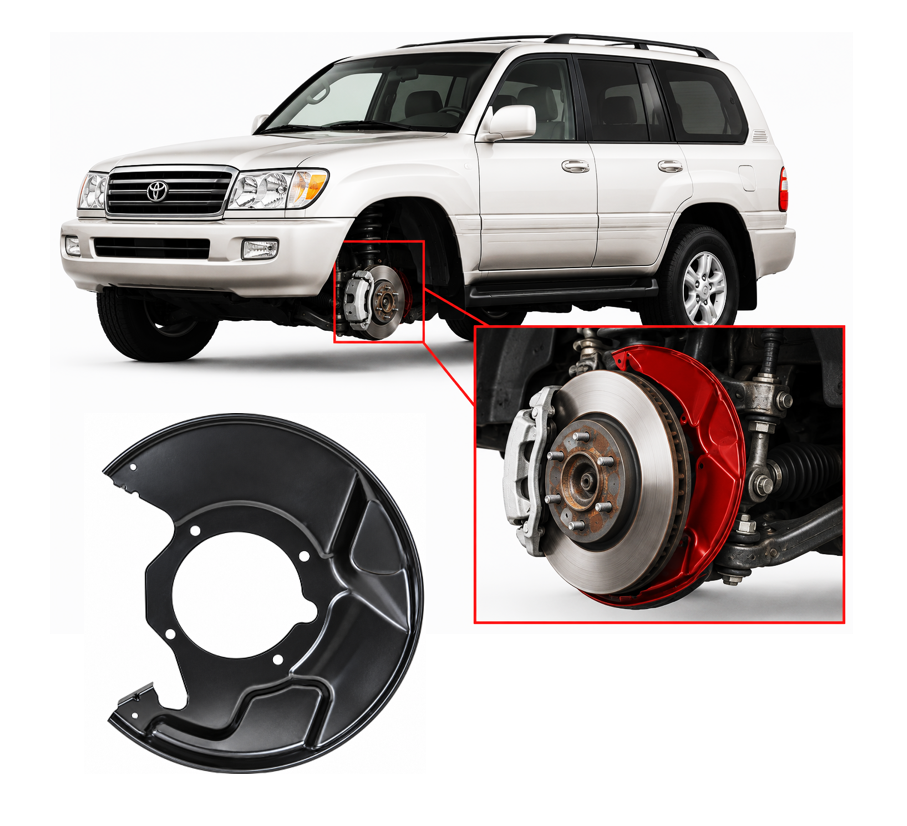 Toyota Land Cruiser 100 (98-) Priekinių stabdžių disko apsauga (kairė), 47782-60110 (TOYOTA), 4778260110 (TOYOTA), Toyota Land Cruiser 100 J10 (1998- 2008) Priekinių stabdžių disko apsauga