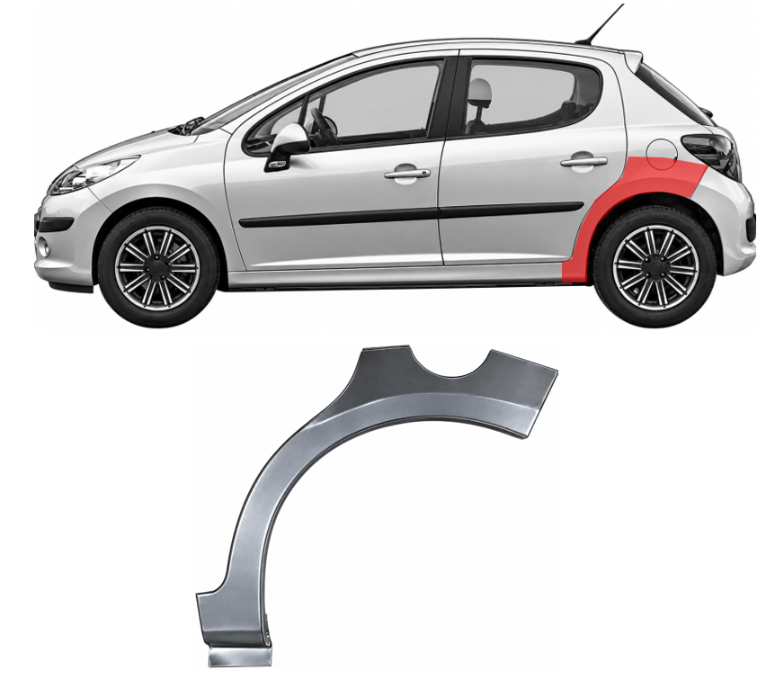 Peugeot 207 (06-) Galinė arka (5D, kairė), 572483-5, 5903107062061