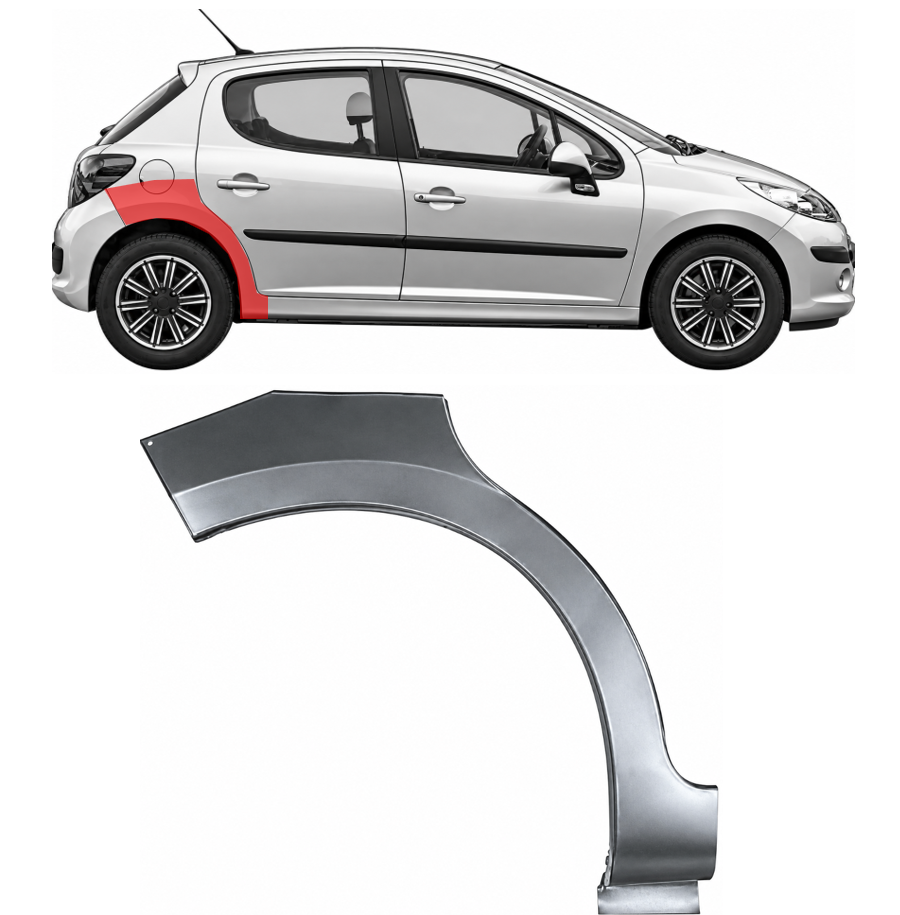 Peugeot 207 (06-) Galinė arka (5D, dešinė), 